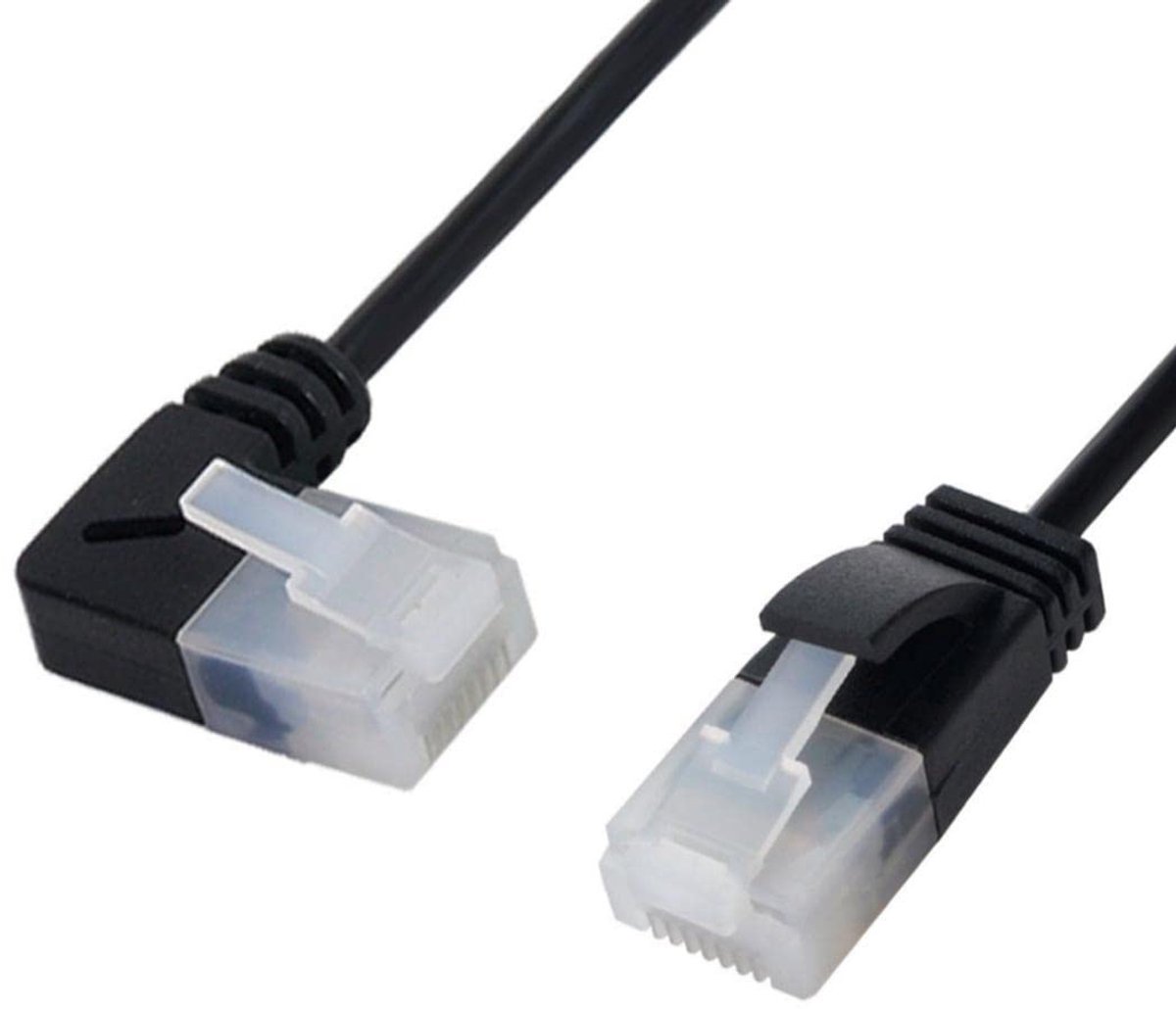 Haakse 8P8C STP Cat6 RJ45 Lan Ethernet Netwerk Patch Cord 90 Graad aan Rechte Kabel 50cm