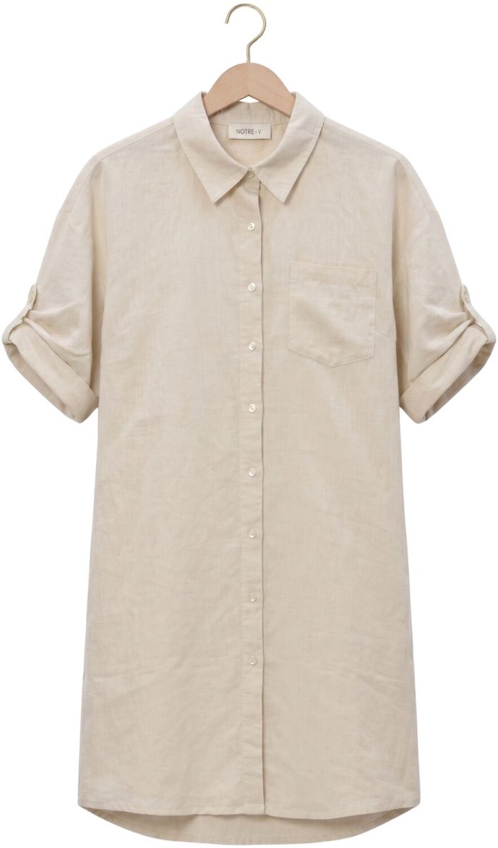 Notre-V Nv-henline Dames - Jurk - Beige - Maat XS