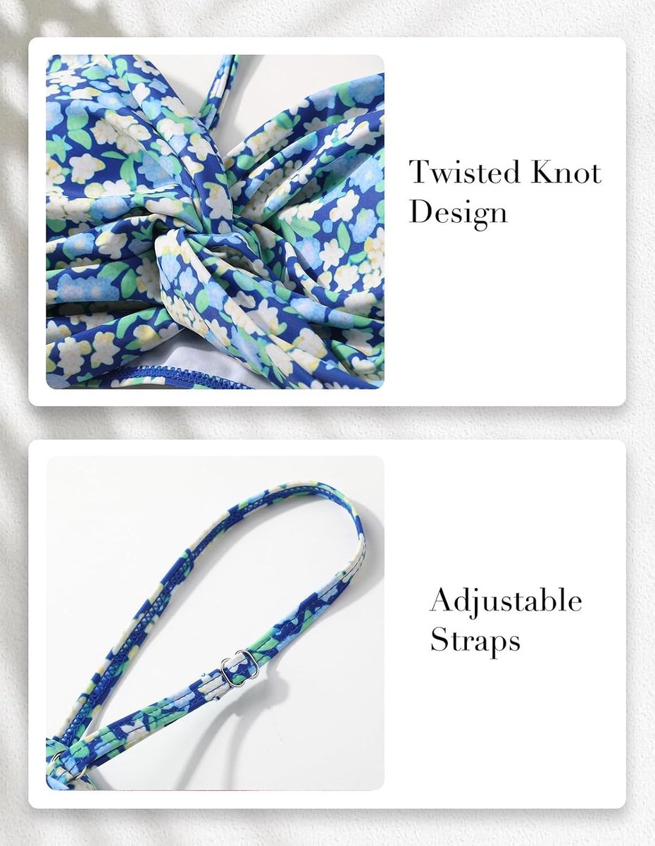 Bikiniset voor dames, 2-delig, verkrijgbaar in grote maten, met gedraaide voorkant, hoge taille, gewatteerd, badkleding, zwemkleding