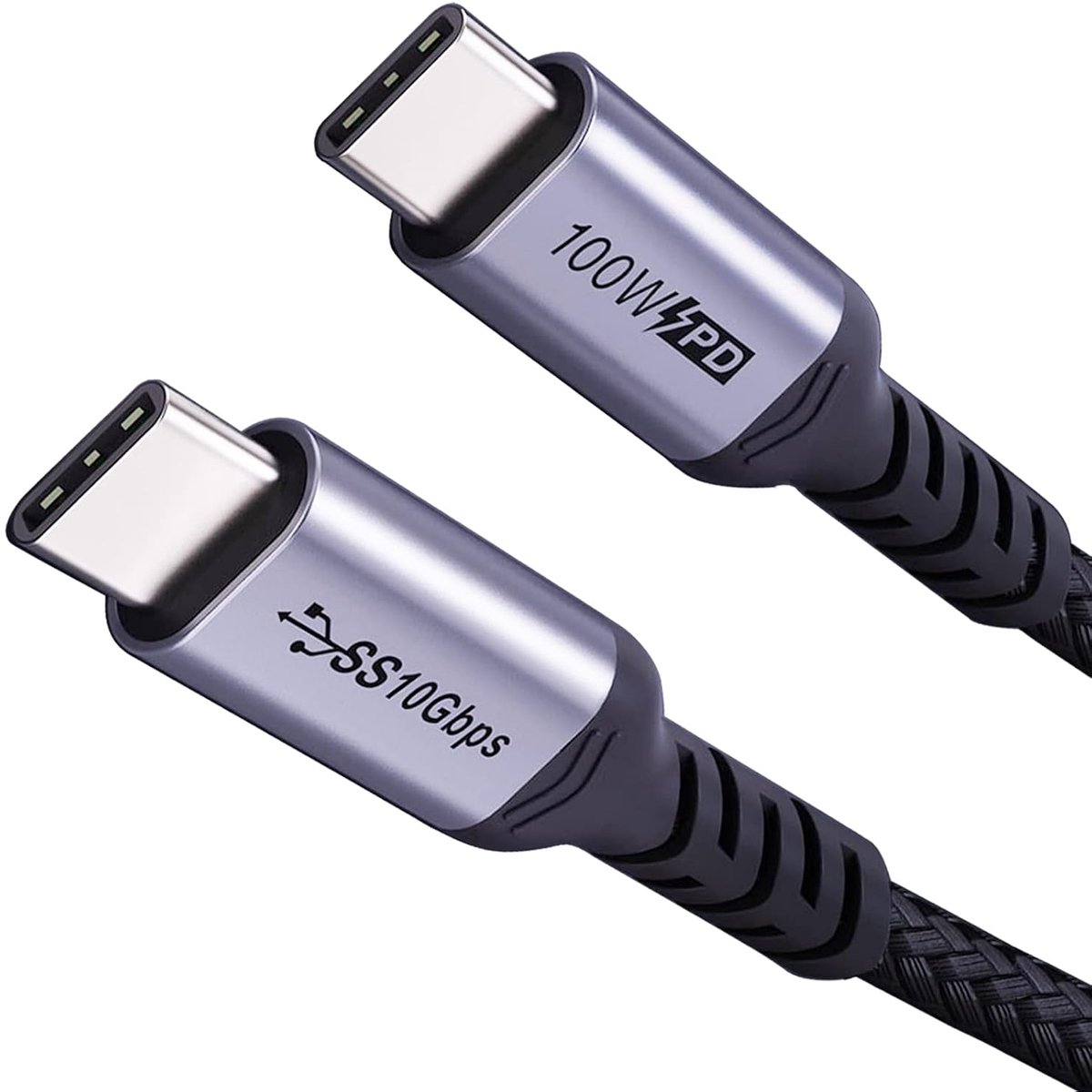 C naar USB C kabel kort 50cm/0.5M [2 stuks], SUMPK PD 100W 3.1 Gen 2 snellaadkabel E-Mark chip SuperSpeed ​​10Gbps 4K video data transfer voor ThinkPad Yoga Samsung Galaxy Note S8 S9 T5 LaCie SSD