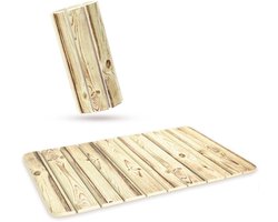 SOLDELA  Diatomiet Badmat - Absorberend, Antislip en Antibacterieel - 60 x 39 cm - Houteffect