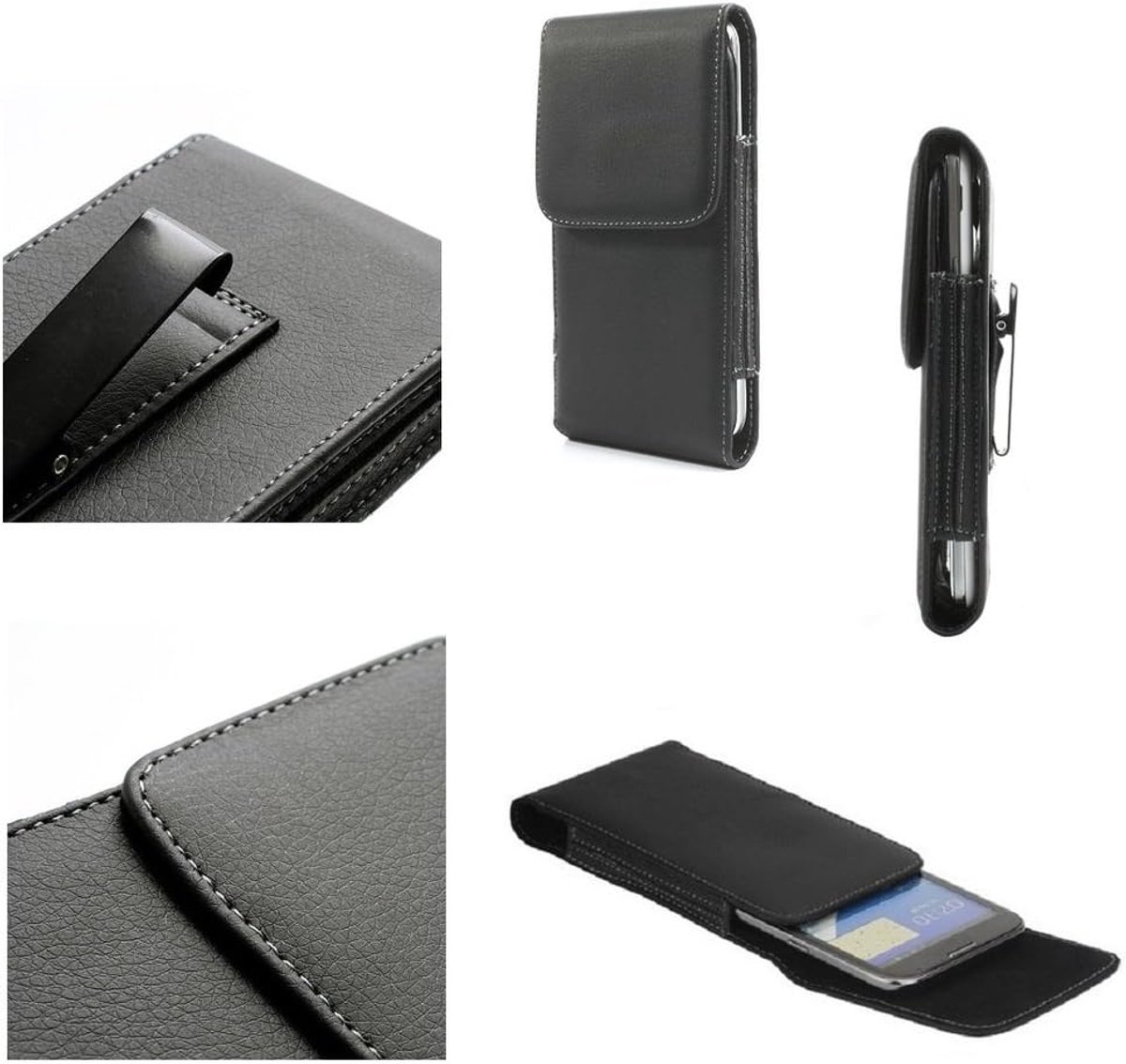 Flip Riem Clip Metalen Case Holster Verticaal voor LG Zero - Zwart