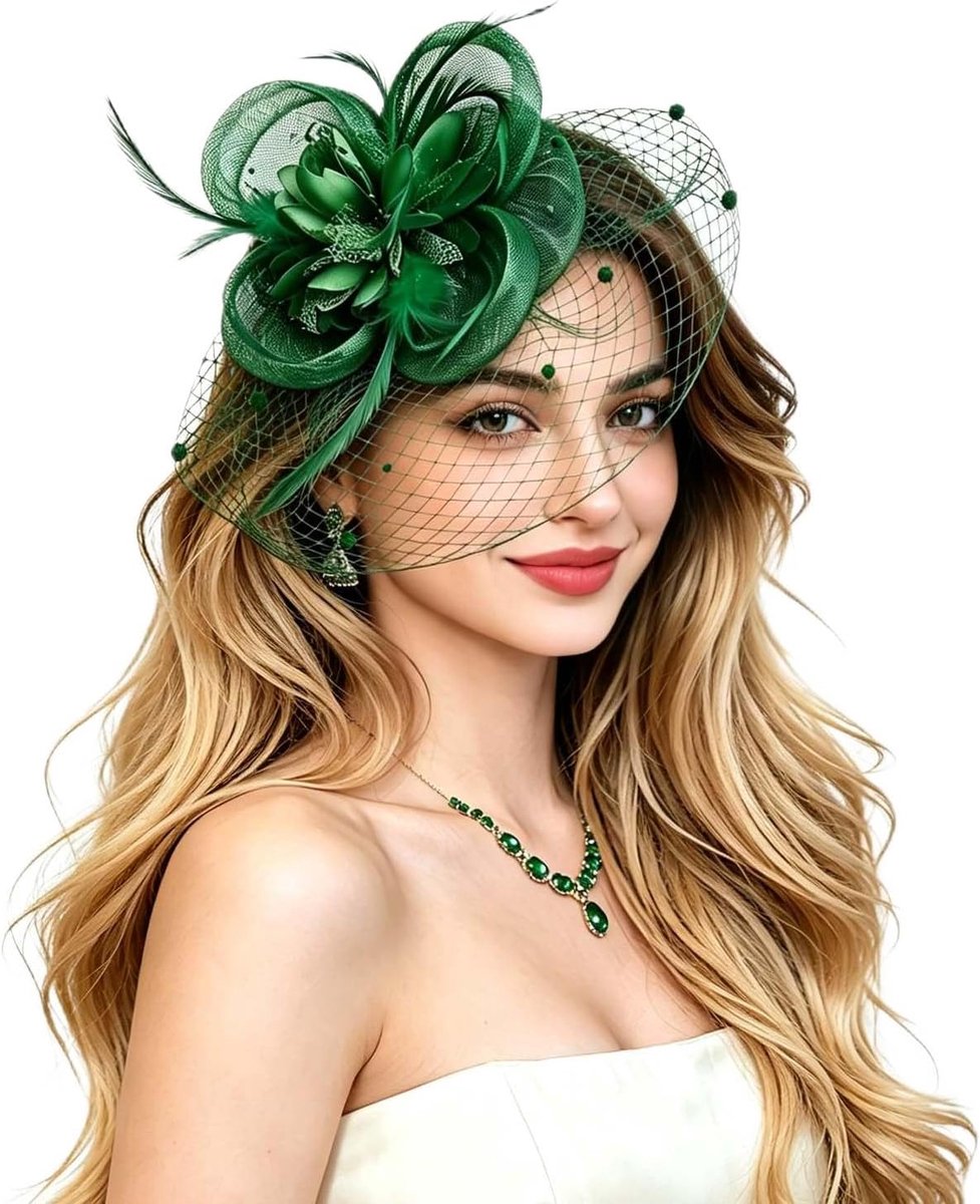 Hoofdaccessoire Met Mesh| Voor Bruiloften en Race-Dagen