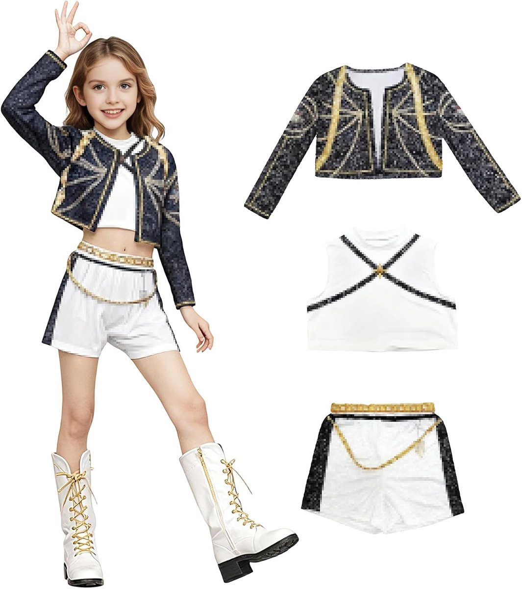 Kostuums, personageverkleding, podiumrollenspel, idool cosplay, popzanger, cosplay, rollenspel, uniform, complete set, voor Halloween, carnaval, podiumjurk, feest
