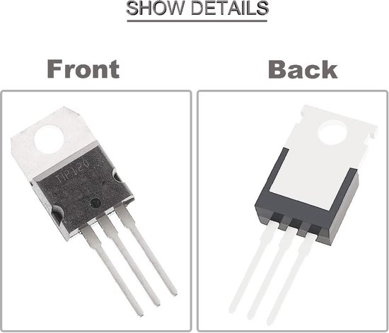 20 stuks TIP120 NPN transistor 5A 60V siliconen epitaxiale vermogenstransistor TO-220 Darlington transistors met koellichaam rubberen schroefsluitring siliconen schroevendraaier — afbeelding 5
