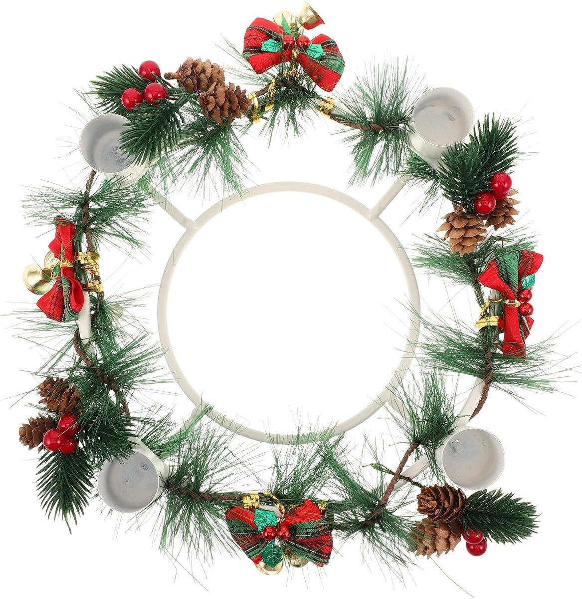 Ijzeren Adventskrans Kandelaar met Houders Veilige Grip voor Taps Toelopende Kaarsen voor Kersttafel Decoraties Feestelijke Familiebijeenkomsten