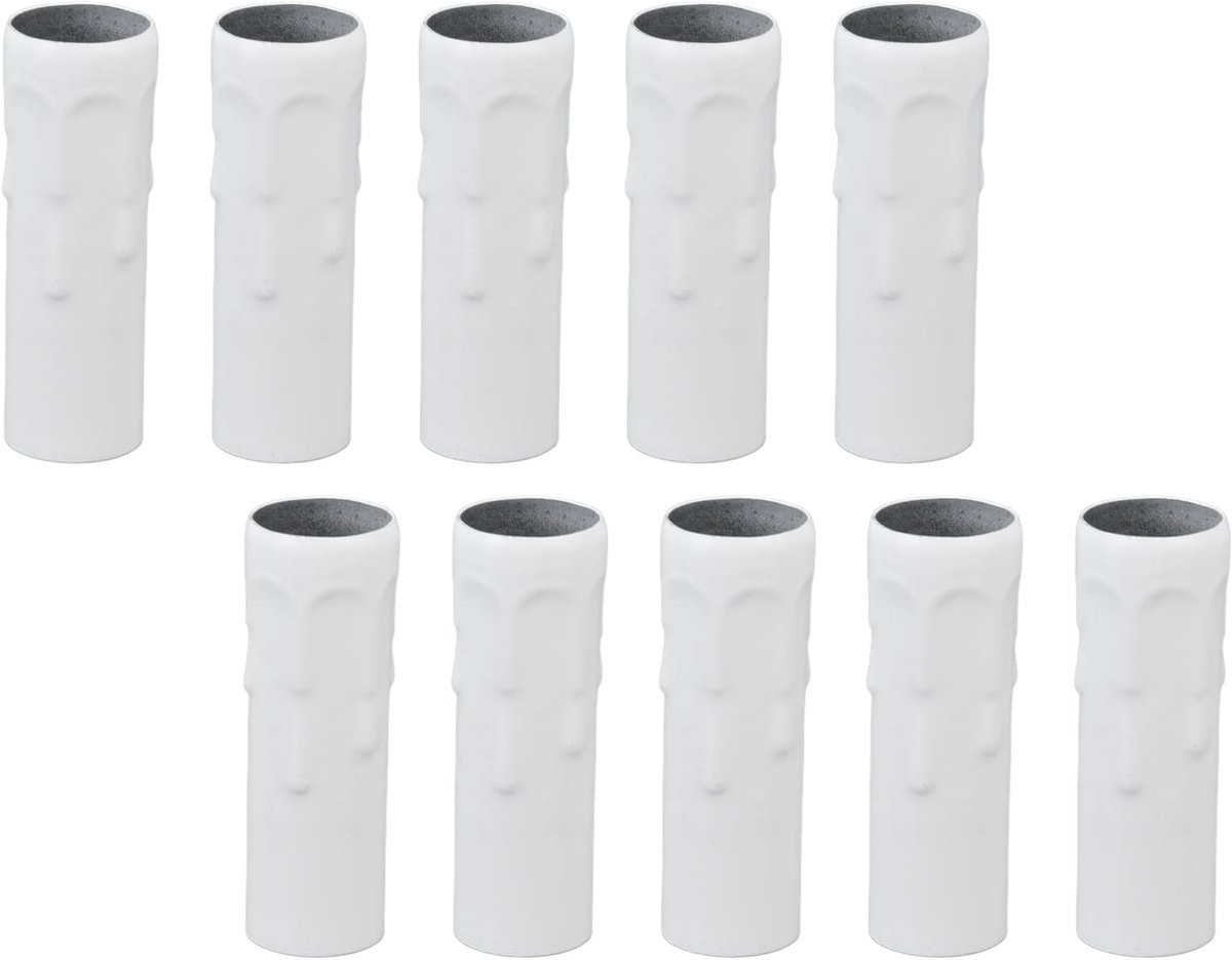 Buis 10 Stuks E14 Metalen Lampkop Behuizing Ijzer Kaars Houders Voor Kristallen Kroonluchter Panelen En Eenheden (Wit)
