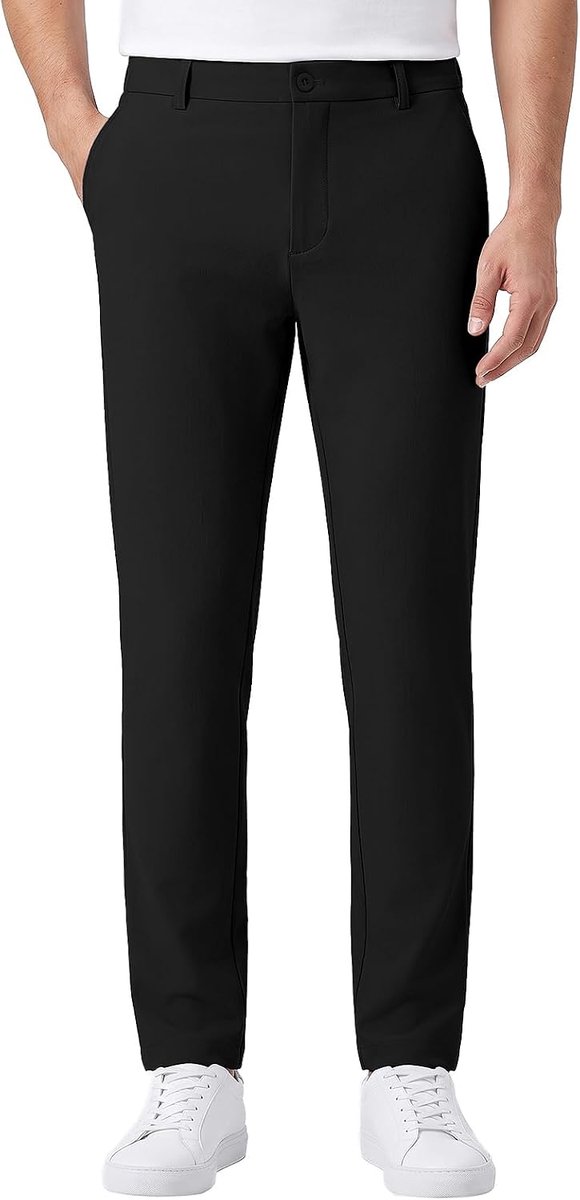 Golfbroek voor heren, stretch, slim fit, sneldrogend, waterdicht, lichtgewicht, ademend, vrijetijdsbroek met zakken