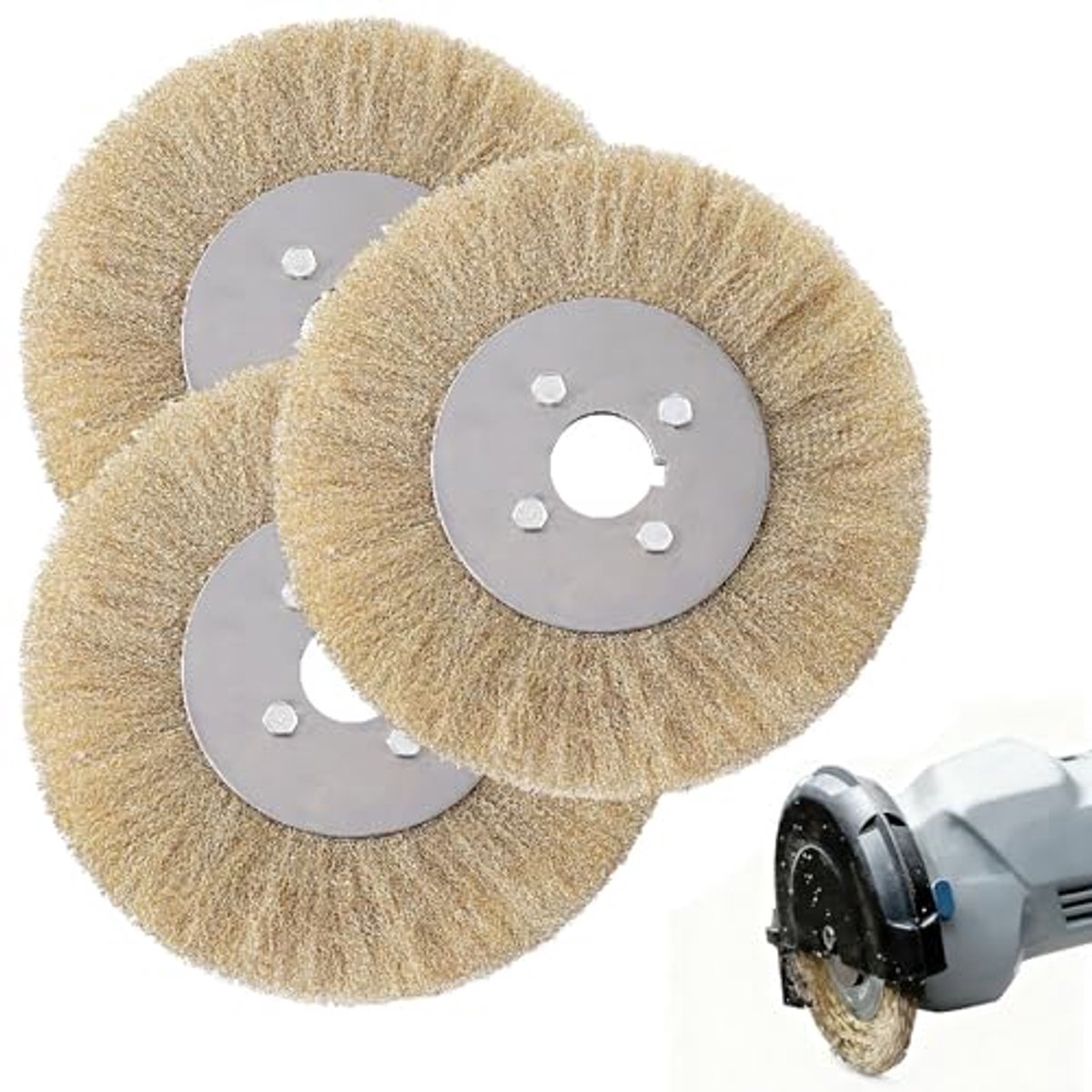 Set van 3 Draadborstels voor Gloria Multibrush, 110mm, geschikt voor het verwijderen van onkruid en vuil, ideaal voor tuin- en schoonmaakwerk