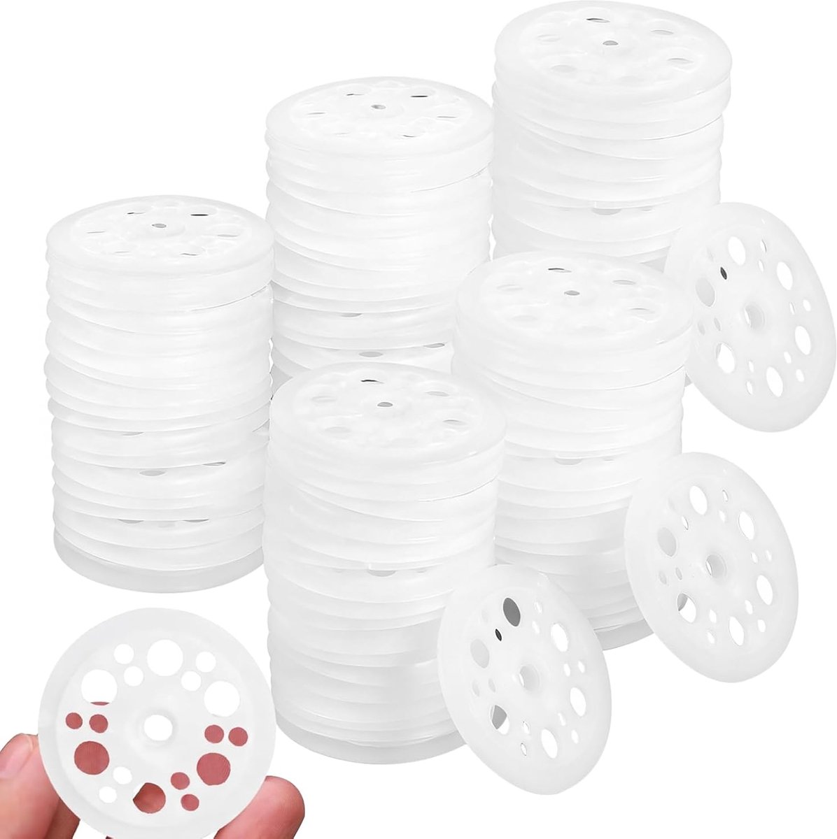 500 stuks isolatieplaten, PP sluitringen, kunststof schijven, rond, 46 mm, isolatieschijf, sluitplaten voor fixatie en ondersteuning, schuimisolatieplaten, plafondschijven, isolatie
