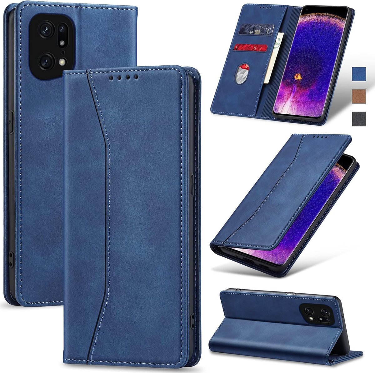 Hoesje voor OPPO Find X5 Pro,Blauw