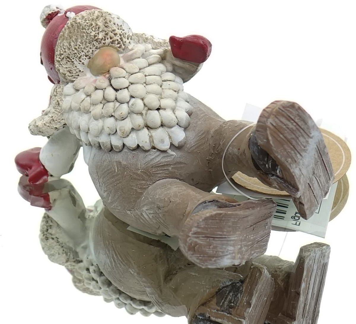 Boltze Kerstdecoratie Kabouter Roland glijdend op billen - kunsthars