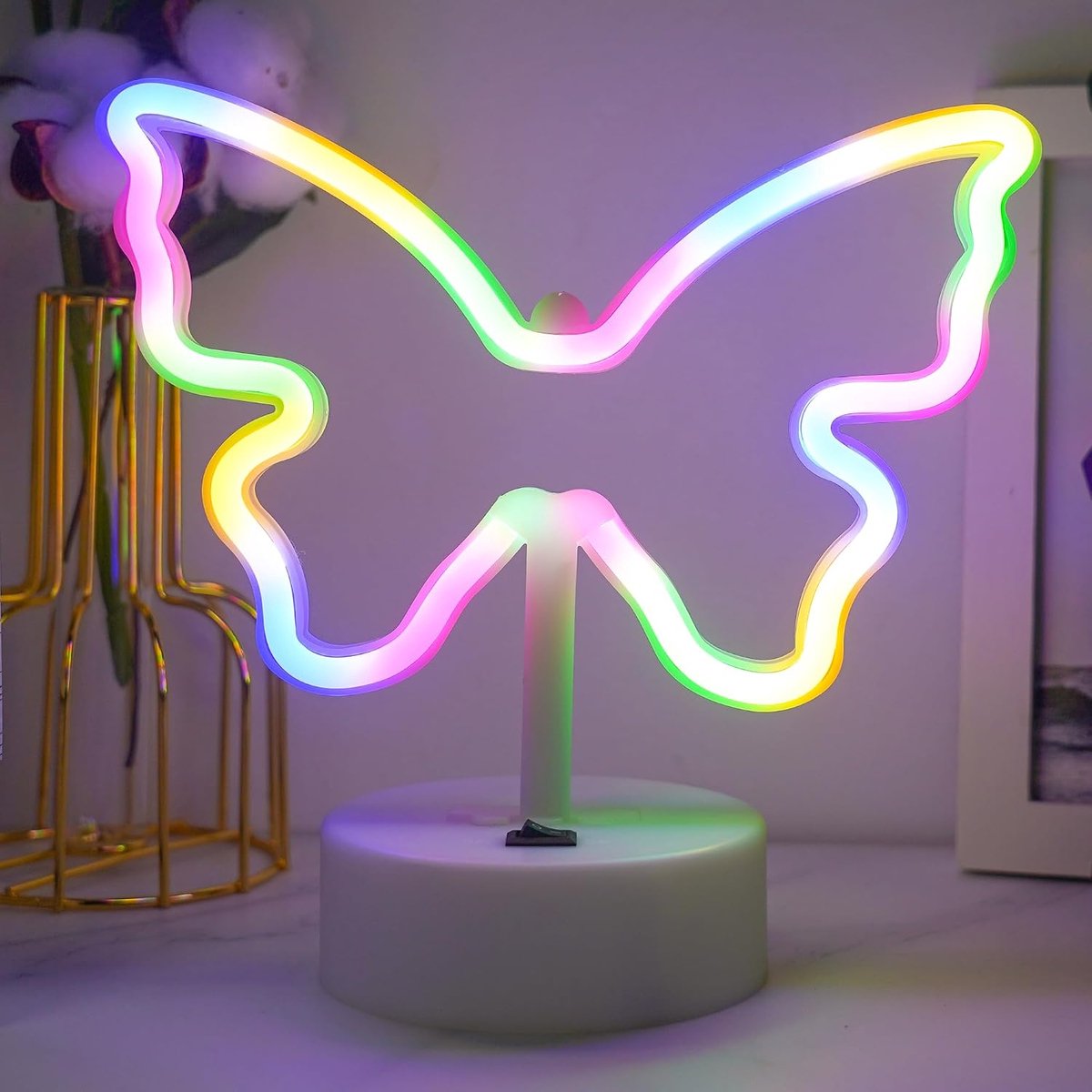 neonbord kleurrijk neonlicht, USB/batterij-aangedreven vlinders, led-borden, nachtverlichting, kamerdecoratie voor meisjes, slaapkamer, verjaardagsfeest, kerstdecoratie