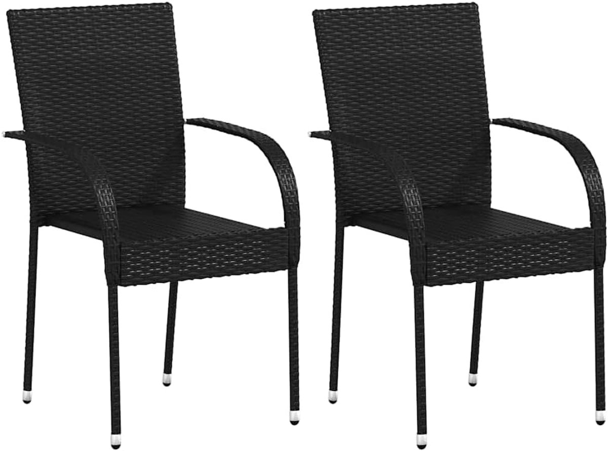 Buitentoelen, Set van 4, Weerbestendige Poly Rattan Constructie, Eigentijdse Stijl, voor Balkon, Achtertuin, Grasveldzwembad (2)