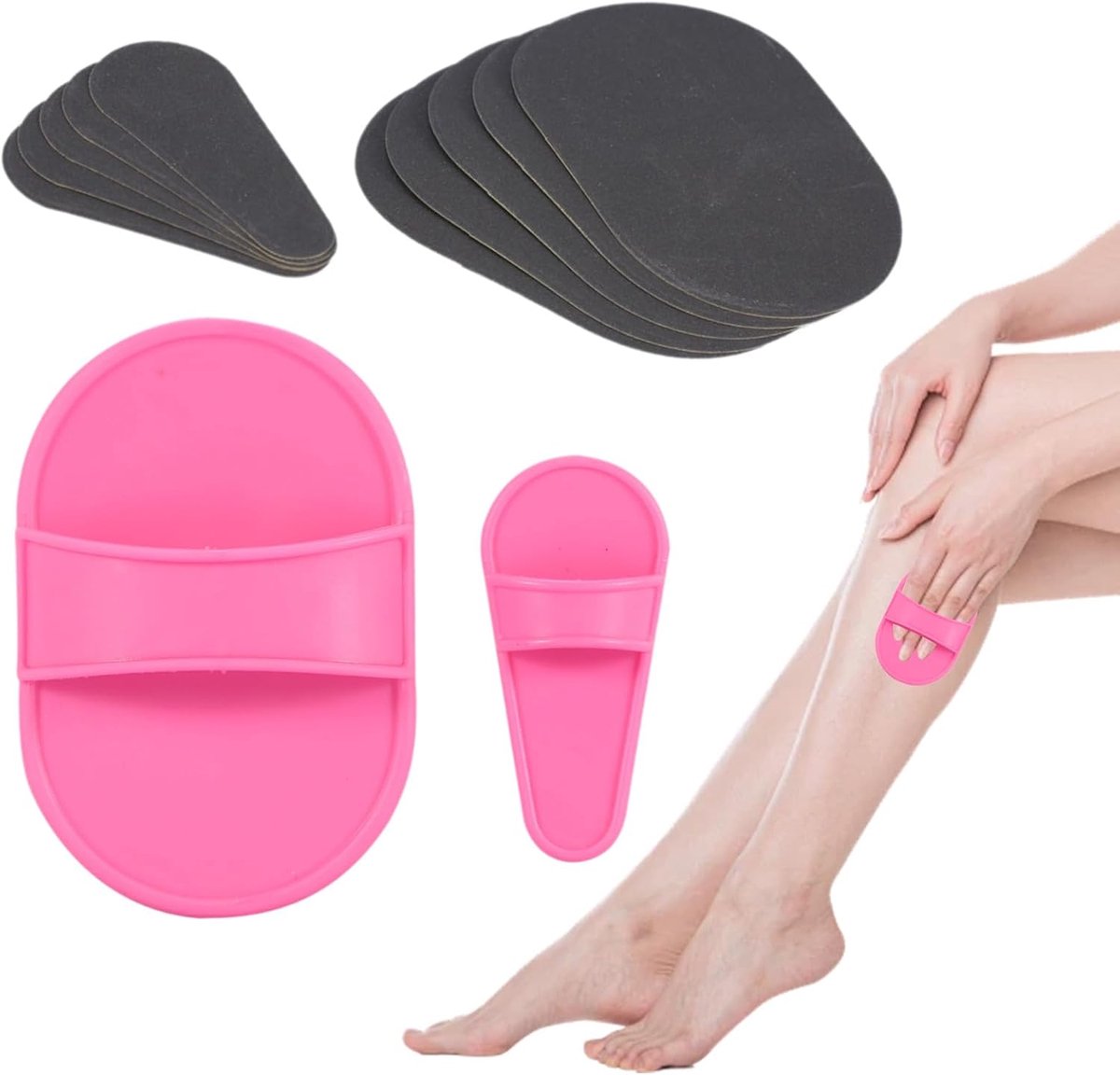pads, draagbare gladde gezichtshaar verwijdering pads lichaam ontharing schuurgereedschap voor vrouwen meisjes benen lippen huid peeling schuurpapier kit