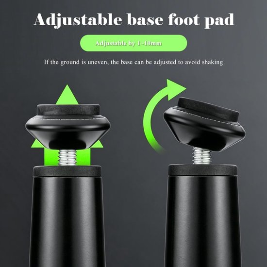 Poten van metaal, schuine kegelpoten, kastpoten met verstelbare vloerbeschermers, in hoogte verstelbaar 10 cm, vervangende kastpoten, voor meubels, bank, kast, bed, 15,5 cm — afbeelding 4