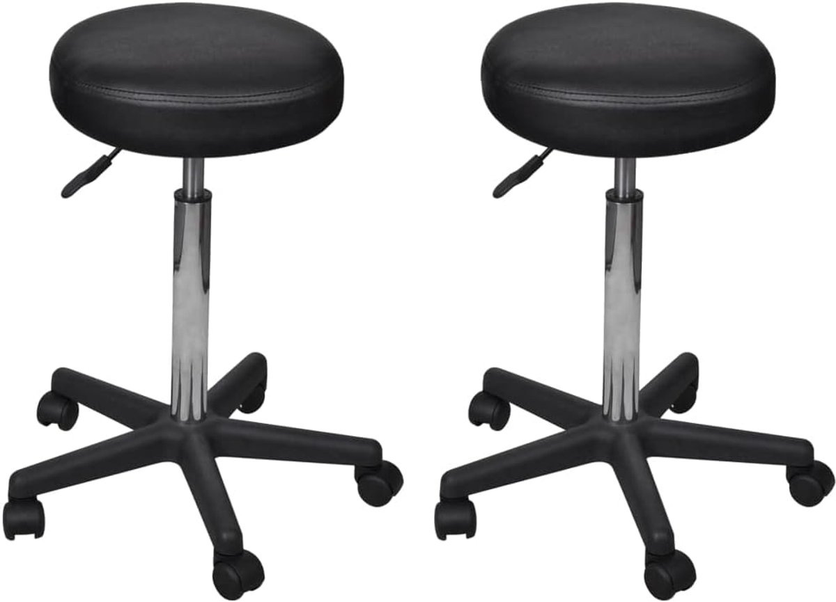 Bureaukruk, draaikruk, 2 stuks, kunstleer, voor werk, studie, kantoor, kliniek, zwart, 35,5 x 98 cm
