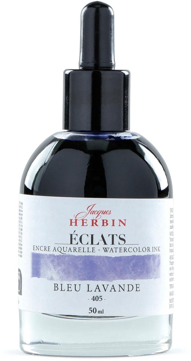 Jacques Herbin Éclats – Aquarel Inkt – Vloeibare Aquarelverf – Lavendel Blauw – 405 – 50 ml