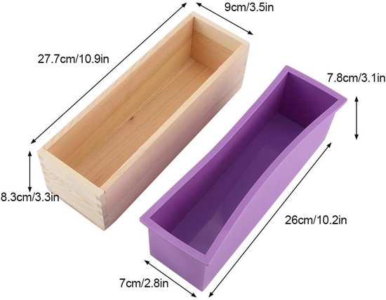 Schimmel-1200ML Rechthoek Siliconen Zeep Schimmel DIY Tool voor het bakken van Cake Ice Chocolate — afbeelding 3