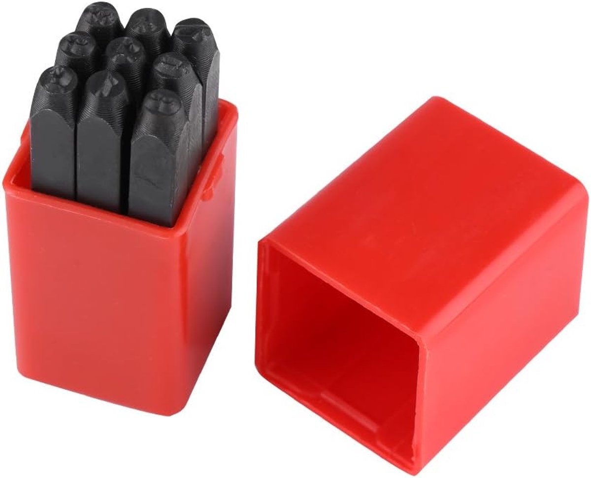 3mm Stalen Stempels Punch Set Alfabet/Nummers Punch Metalen Stempel Craft Tool Kit met Case (Nummers)
