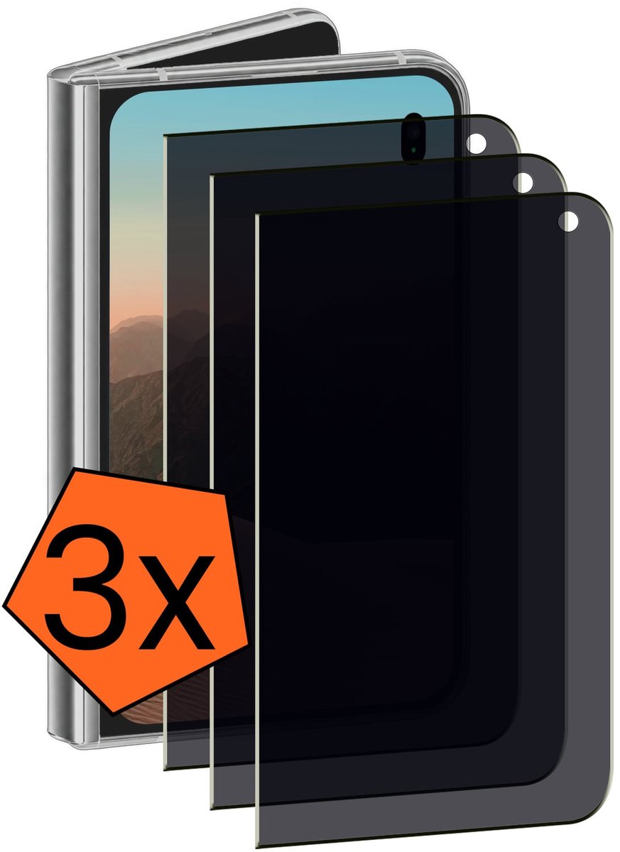 Screenprotector - 3 Stuks - Geschikt voor Apple iPhone Duo - Privacy Filter - Gehard Glas - Beschermglas - Tempered Glass - Screen Protector