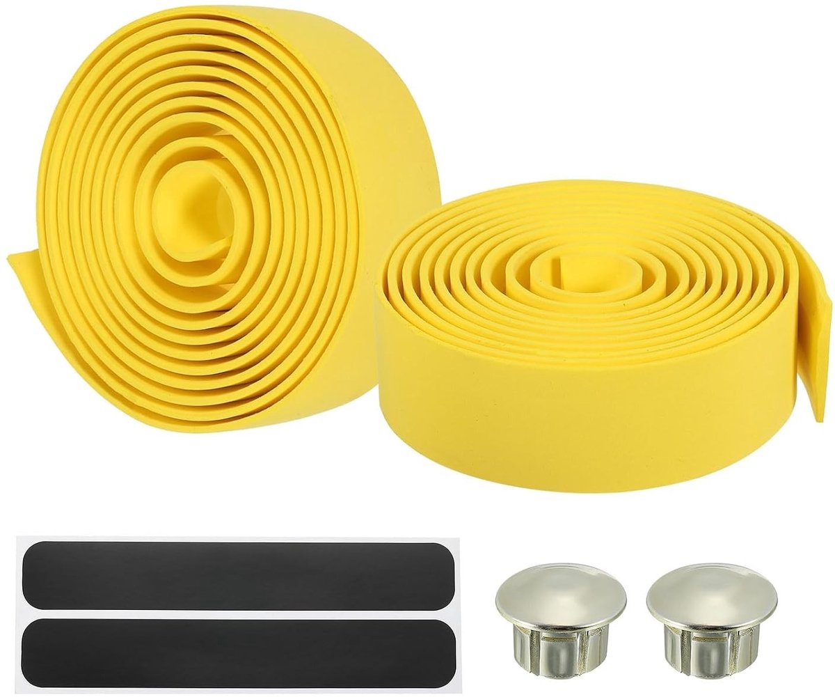 Stuurband voor fiets met EVA-greep, antislip en omhulsel, geel, ideaal voor betere grip en comfort
