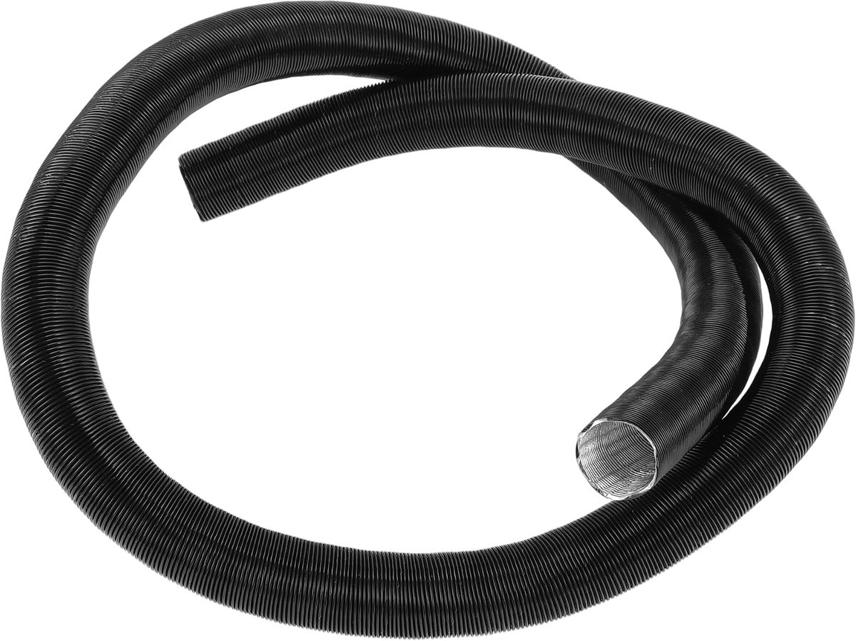 1 Stuk Auto Verwarmingsslang 25Mm Binnendiameter 200Cm Maximale Lengte Verwarmingsslang Auto Vrachtwagen Rv Bus Bestelwagen Boot Aluminiumfolie Zwart