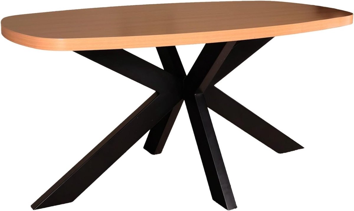 Eettafel Leco deens ovaal 160cm eiken melamine ovale tafel eetkamertafel