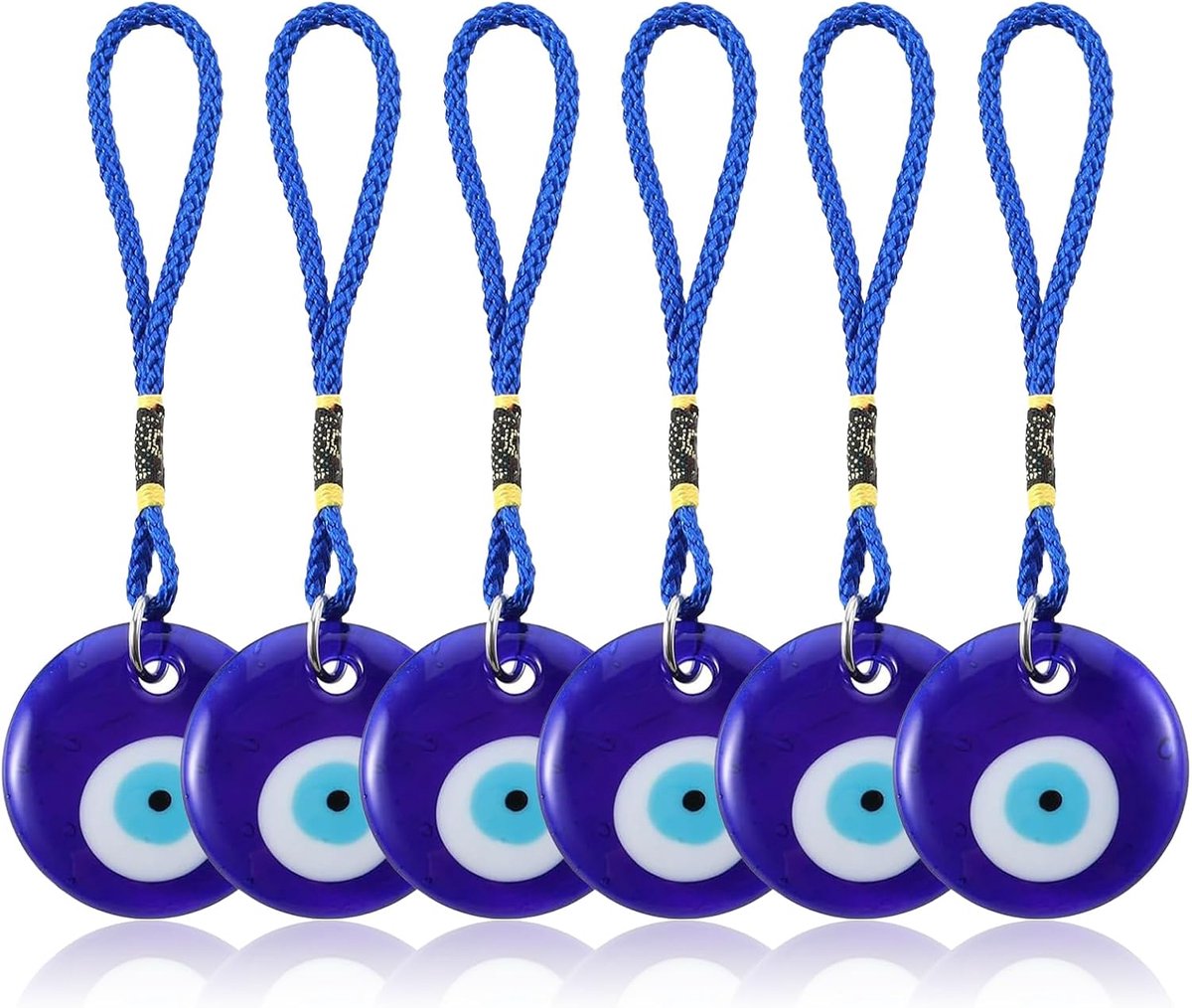 6 stuks auto boze oog hangers Turks kristal ornament boze oog geluksbrenger bescherming voor auto huis kantoor cadeau