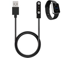 Oplader voor smartwatch, 2-polig, 4 mm, magnetische oplader, compatibel met YAMAY SW022, AGPTEK LW11, GTX, Xiaomi Haylou Solar LS05, IMILAB KW66, USB-oplaadkabel 60 cm