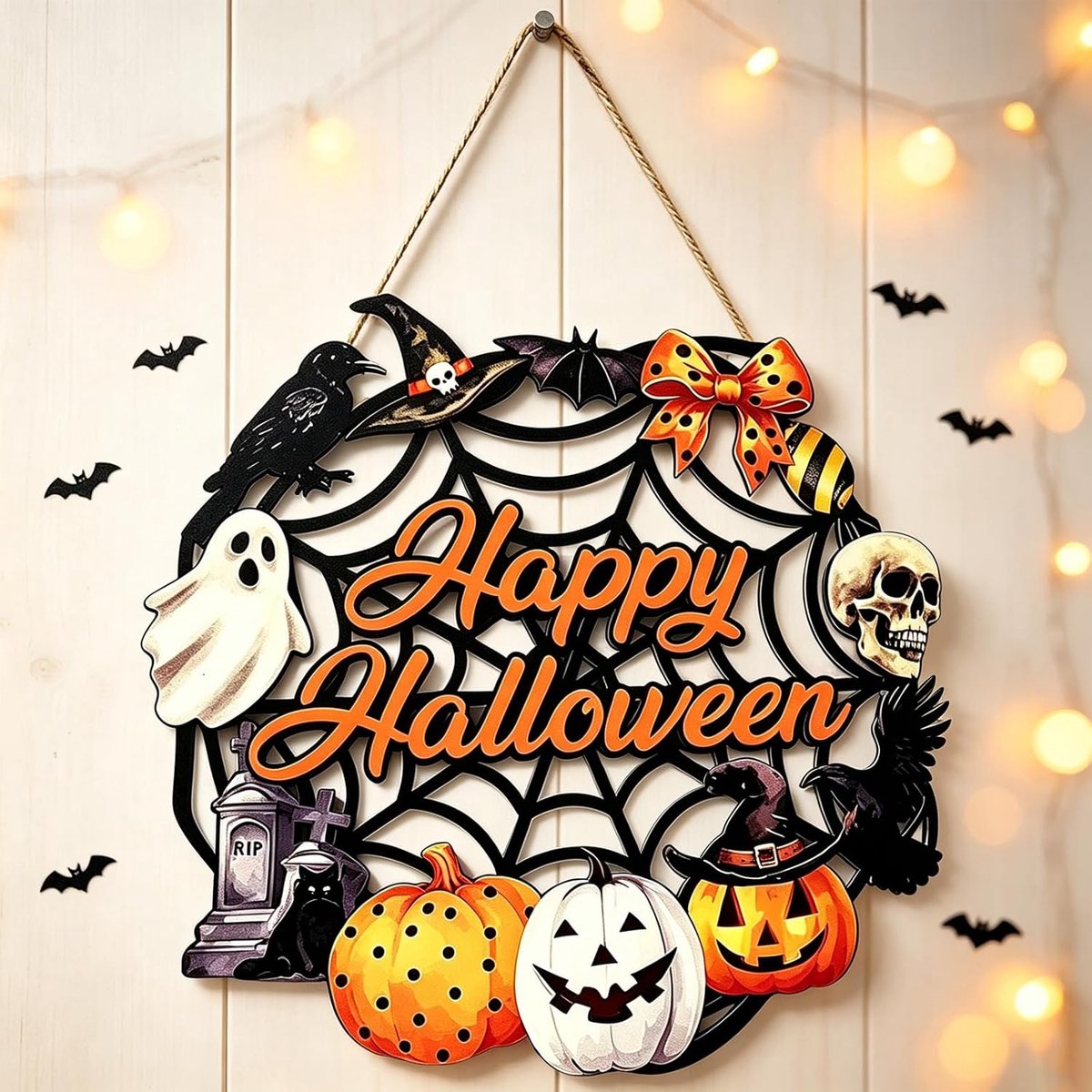 Halloween-decoraties, Halloween-deurbord, Halloween-slinger