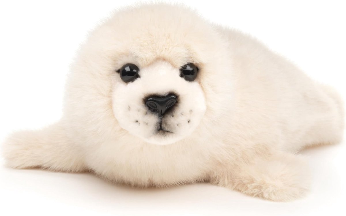 - Zeehond wit - 32 cm (lengte) - pluche zeehond - pluche dier, knuffeldier