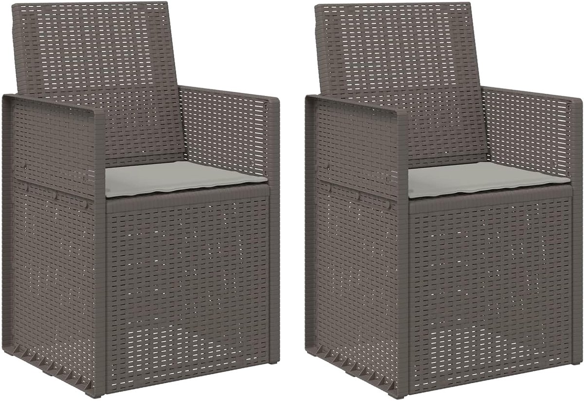 Eetkamerstoelen 2 stuks lichtgrijs PP