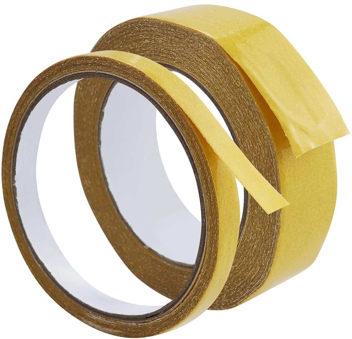 2 stuks (2 maten gele dubbelzijdige stoftape, extra sterk dubbelzijdig plakband, tapijttape, transparant, spoorloos, ideaal voor tapijt, foto, muur, keuken, thuis, school