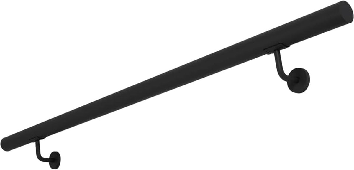 Stalen wandleuning trapleuning 3 kleuren zwart wit antraciet 50-200 cmV2Aox, kleur: antraciet, lengte: 50 cm