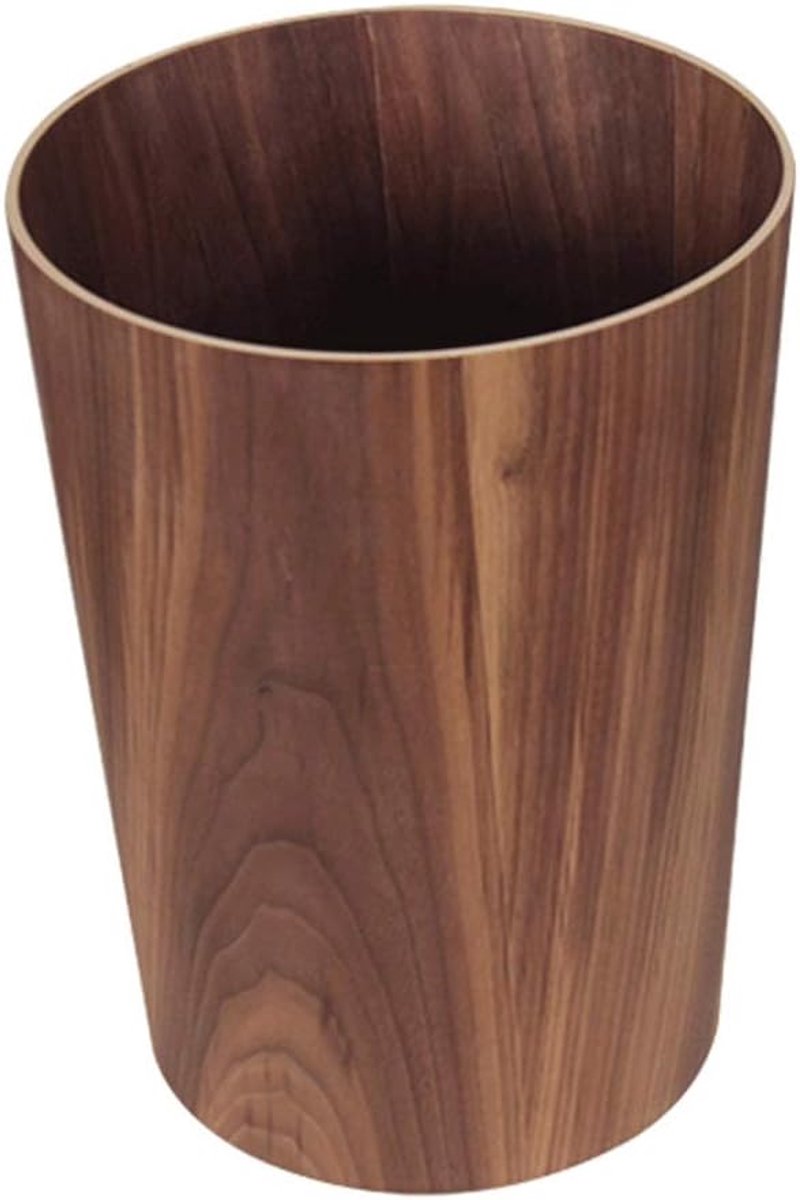 Prullenbak Vuilnisbak Nordic Style, Houten, 3.2L / 2.1gallon, licht bruin, bruin, donker bruin, vuilnisbak met Deksel voor Vuilnisbak (Color : B, Grootte : 12L)