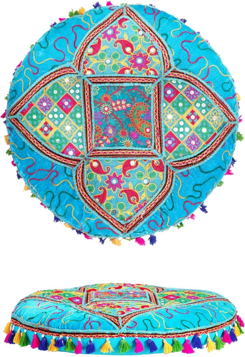 Vloerkussens, zitkussens, decoratie, Bahri-blauw