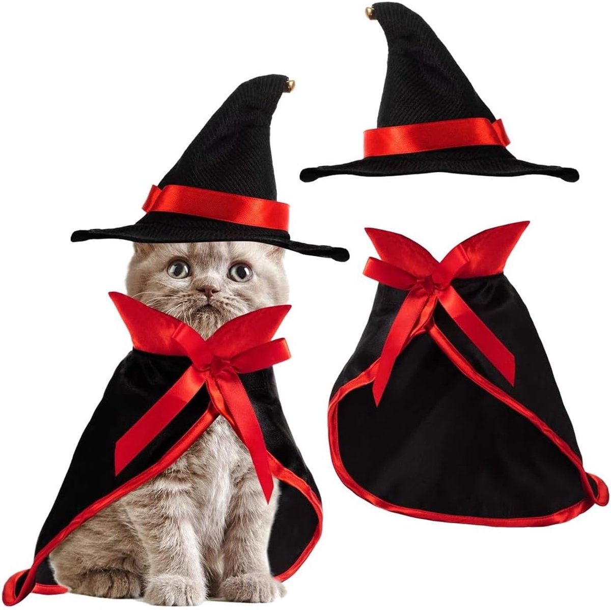 Kostuum voor huisdieren, vampiercape voor honden en katten, Halloween-sjaal voor kleine honden en katten, geschikt voor Halloween, Kerstmis, cosplay-decoratie