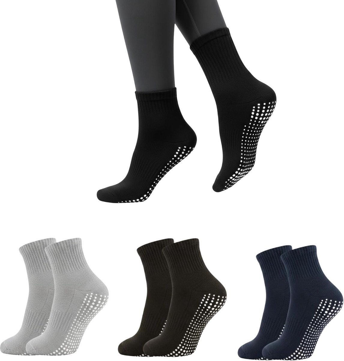 Sokken. Katoenen sportsokken voor dames en heren. Panty's voor Fitness, Pilates, Ballet, Binnen, Gymnastiek, Training.