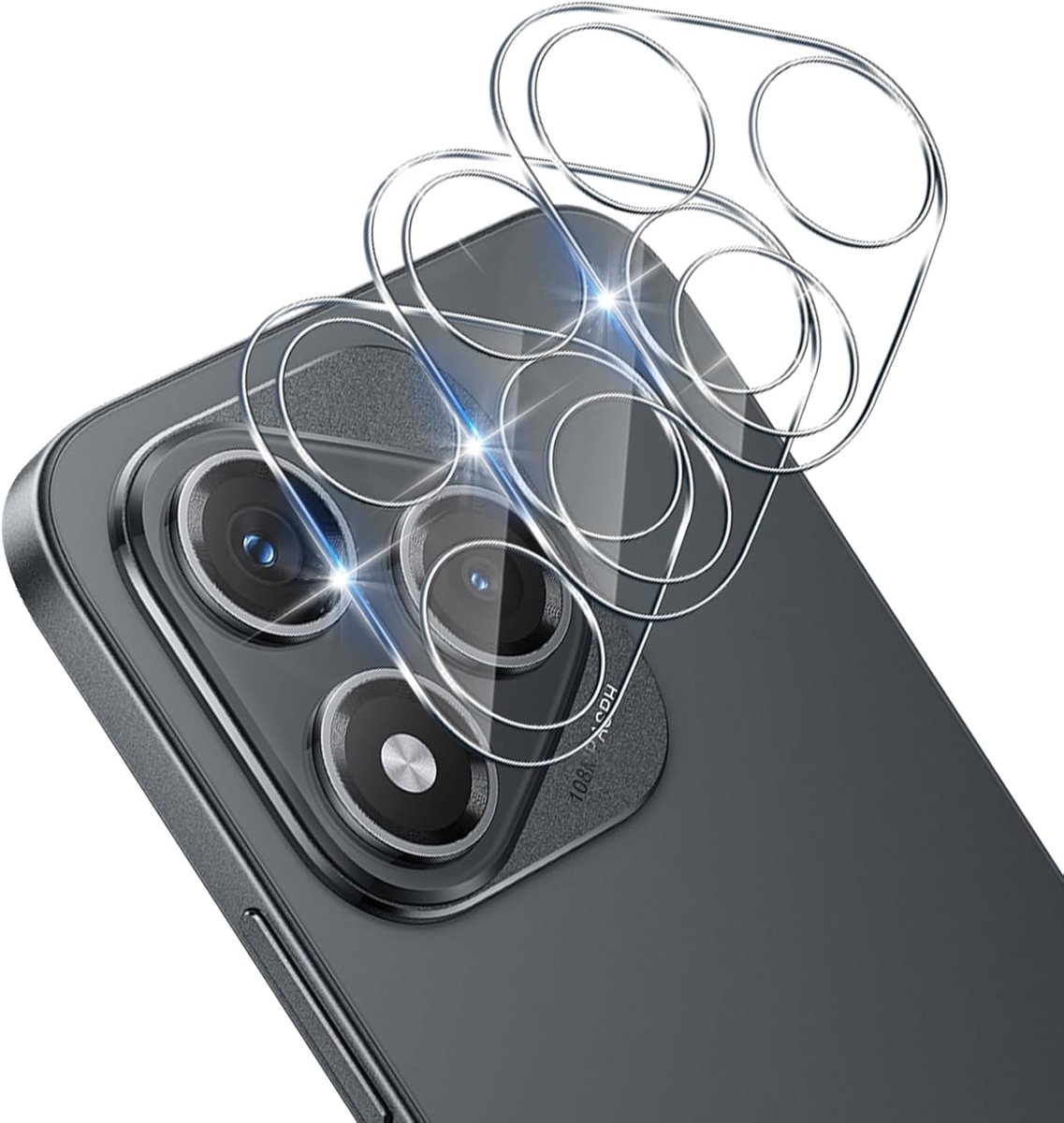 Camerafolie voor Honor 400 Lite 5G, hardheid 9H gehard glas, cameralensbescherming, krasbestendig, luchtbelvrij, HD transparant beschermend glas, 3 stuks