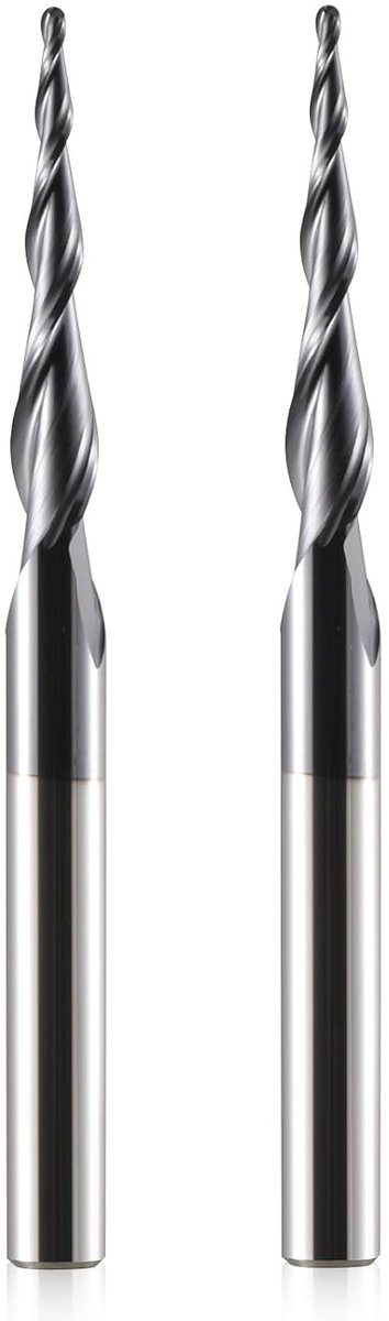 Ball Head Frees Cutter Set - 2 Stuks R0.75mm Spiral Groef Frees met 6mm Schacht, HRC55, AlTiN Coating voor Precisie CNC Bewerking