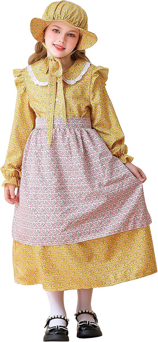dienstmeisje kostuum meisje pionier outfit koloniale prairie jurk kinderen Halloween meid jurk