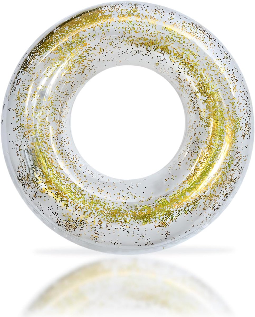 Zwembad Opblaasbare Zwemringen voor Volwassen Tiener, 90/70cm Pailletten Opblaasbare Zwembad Float Rubber Ring, Blauwe Flotatie Buizen Ringen Zwembad Floaties voor Vrouwen Zomer Strand Party Water