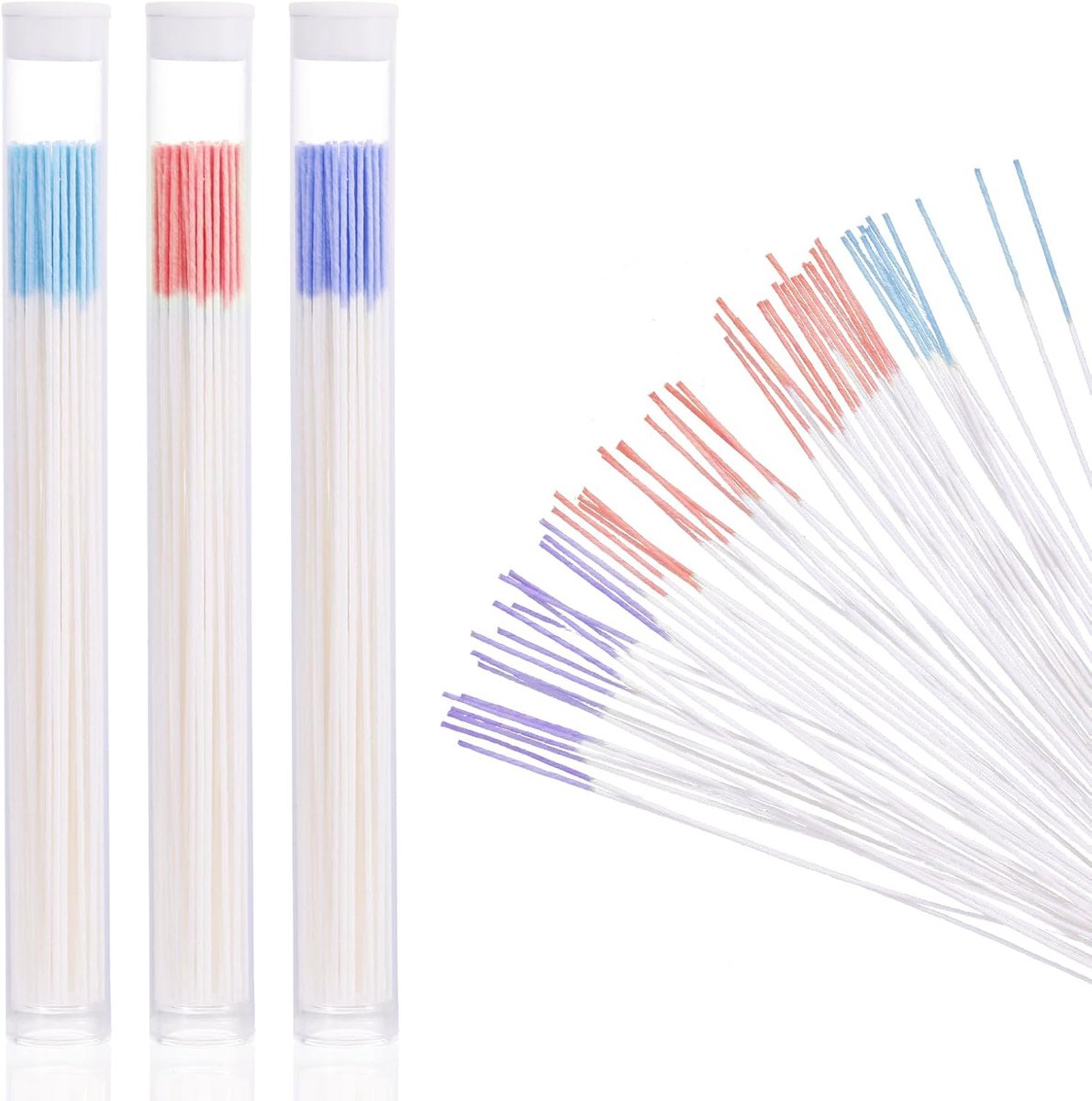 180 Stuks Oorgaatjesreiniger, Wegwerpoorfloss Oorgatreinigingslijn Oorgatfloss voor Nazorg voor Oorgaatjepiercing (Blauw, Rozerood, Paars)
