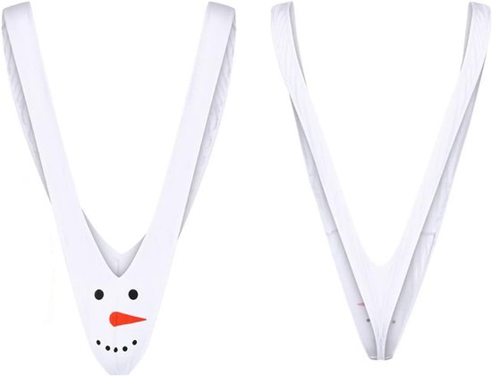 Mankini voor heren, sexy string, badpak voor Kerstmis, Halloween, kerstman, 1 verpakking met sneeuwpop, 1 pak sneeuwpop, one size — afbeelding 2