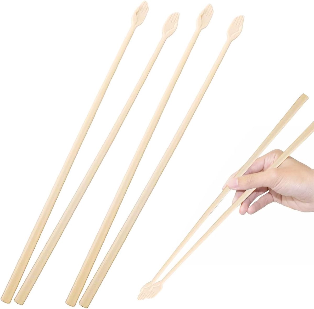 Eetstokjes, 25 cm, creatieve eetstokjes in de vorm van een handpalm, Chinese eetstok, herbruikbaar, ergonomisch, antislip