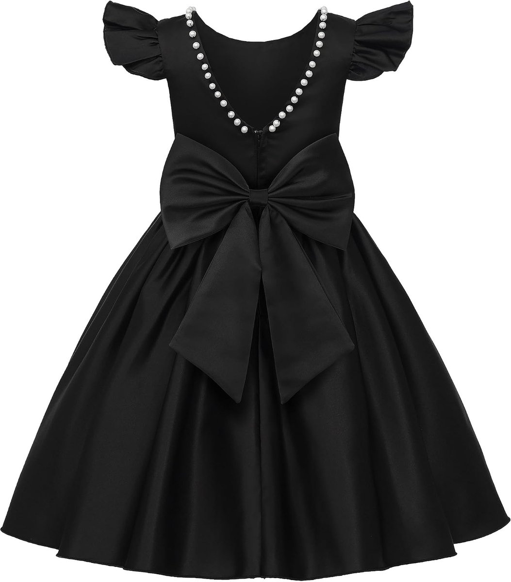 Meisjes Feestjurk met Parels en Strik, Elegante Prinsessenjurk