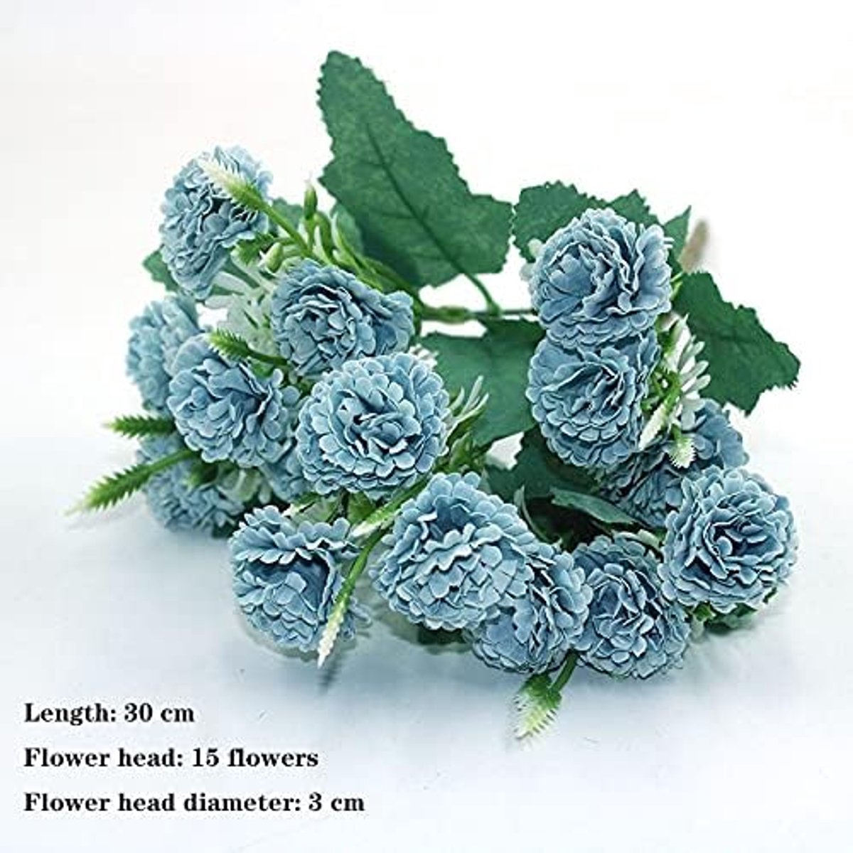 Nepbloemen Blauwe variëteit herfst nep thee rose pioen zijden bloem herfst gerbera daisy nep bloem plastic Diy Trouwaccessoires kunstbloem (Color : 22)