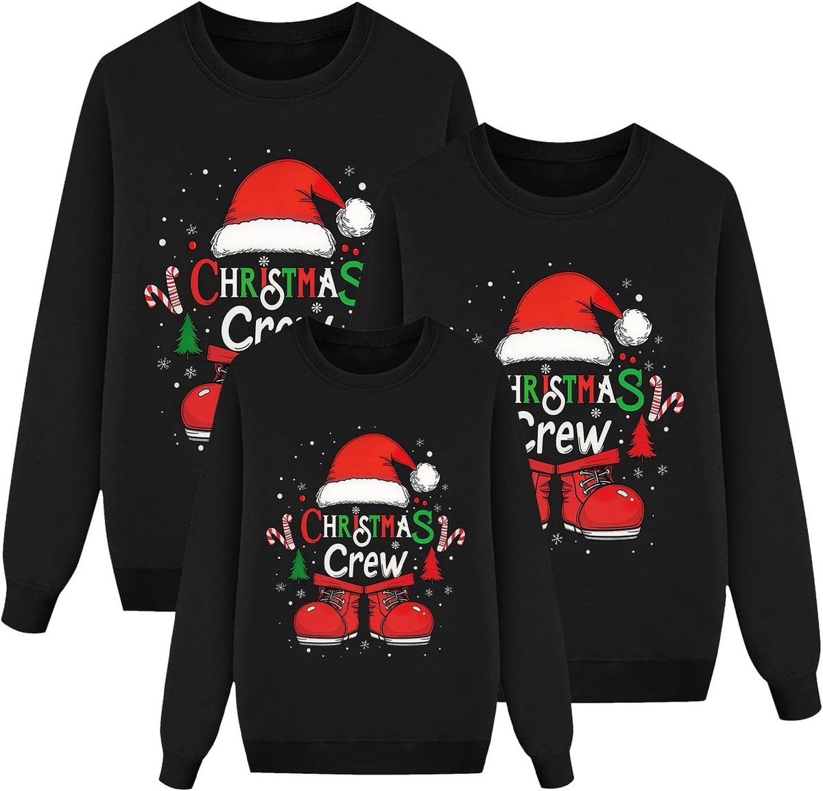 Sweatshirts voor het hele gezin, gezellige trui, lange mouwen, ronde hals, vakantieoutfits voor papa, mama en kinderen