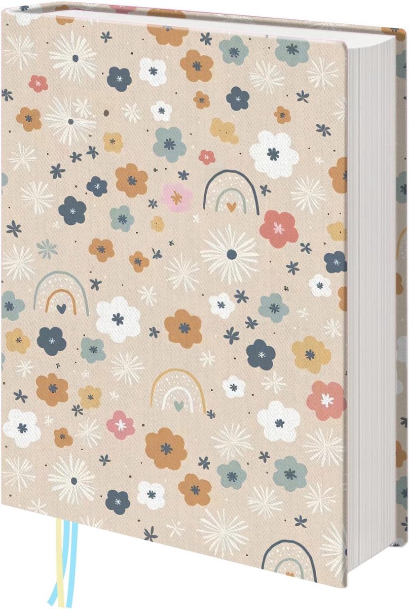 Bolimoss Regenboog bloem boek cover beschermer, schattige verstelbare herbruikbare boekhoezen met bladwijzer, wasbare katoenen boekomslagen voor paperbacks hardcover, zachte boekbeschermer voor